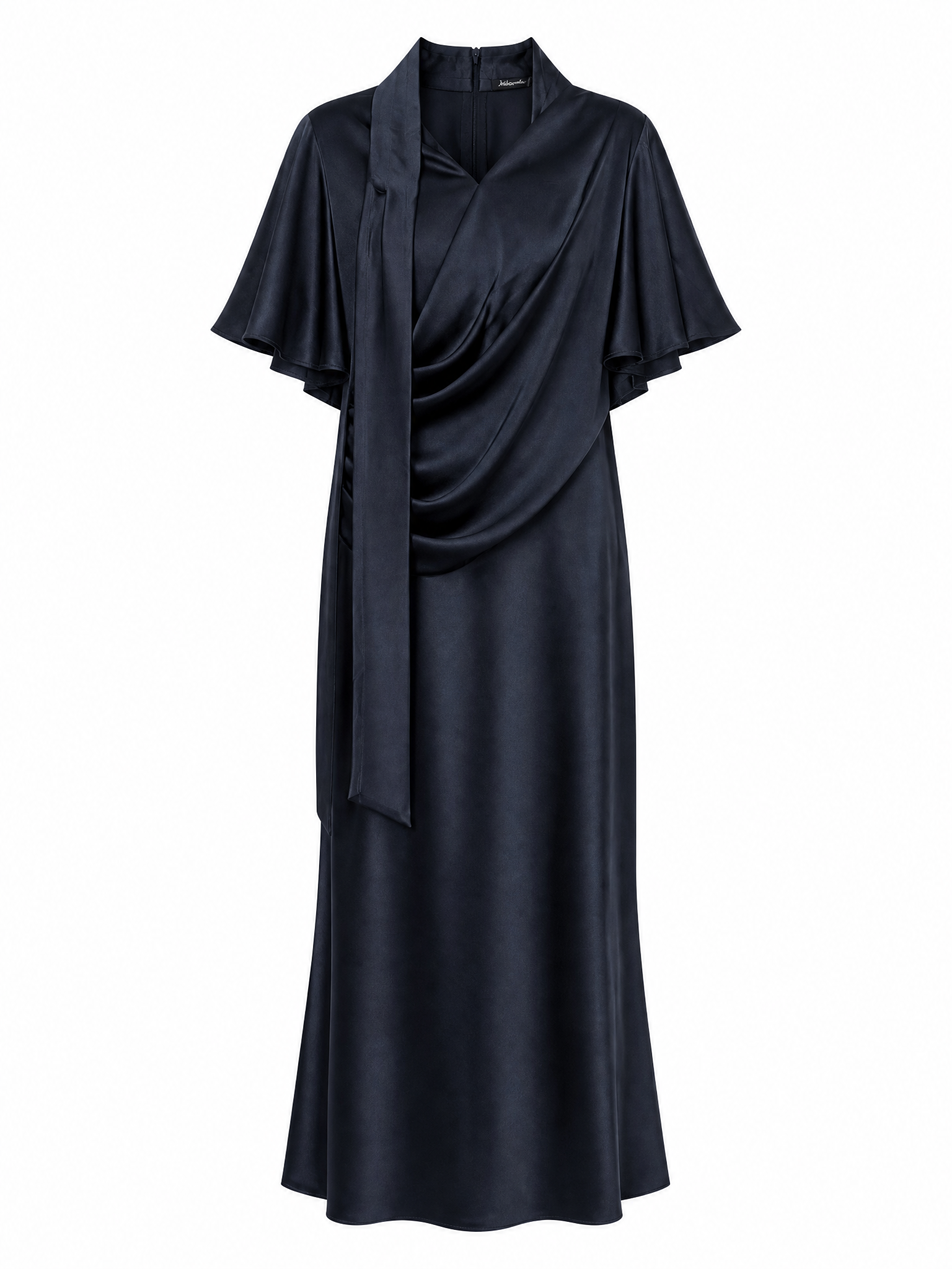 Navy Satin Dress