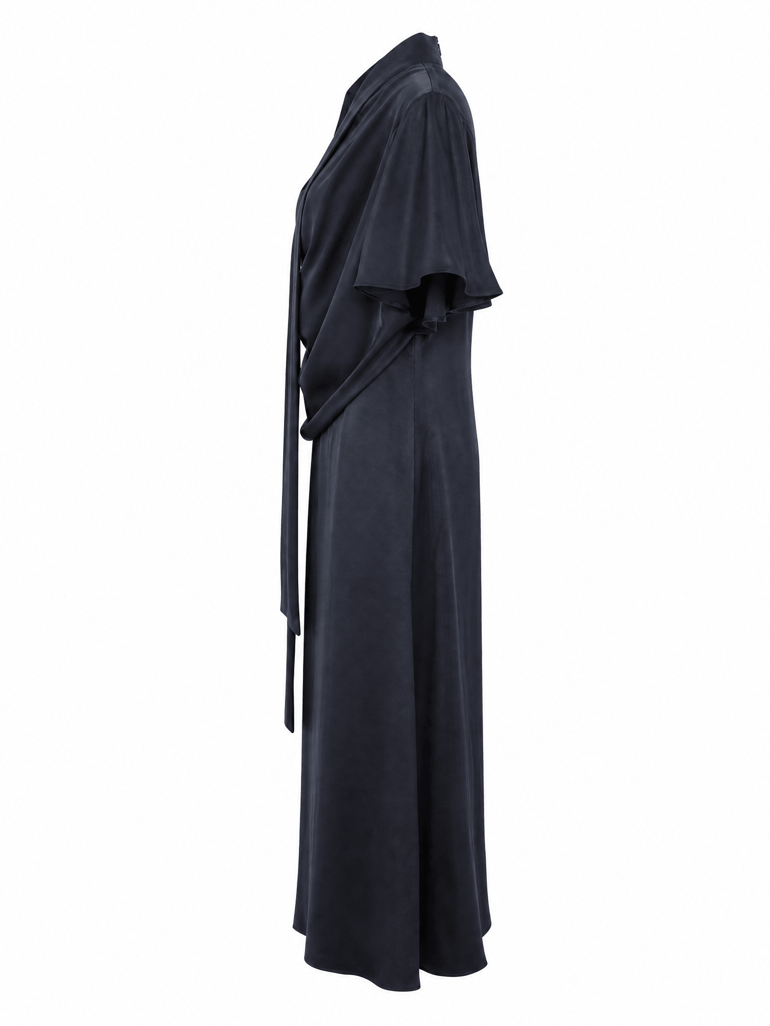 Navy Satin Dress