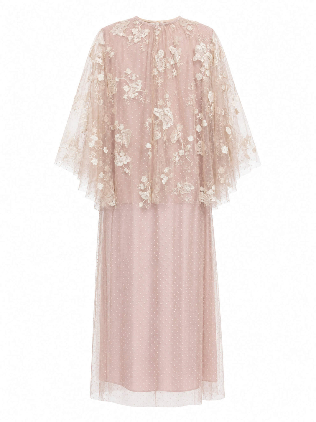 Pink Lace Cape Dress