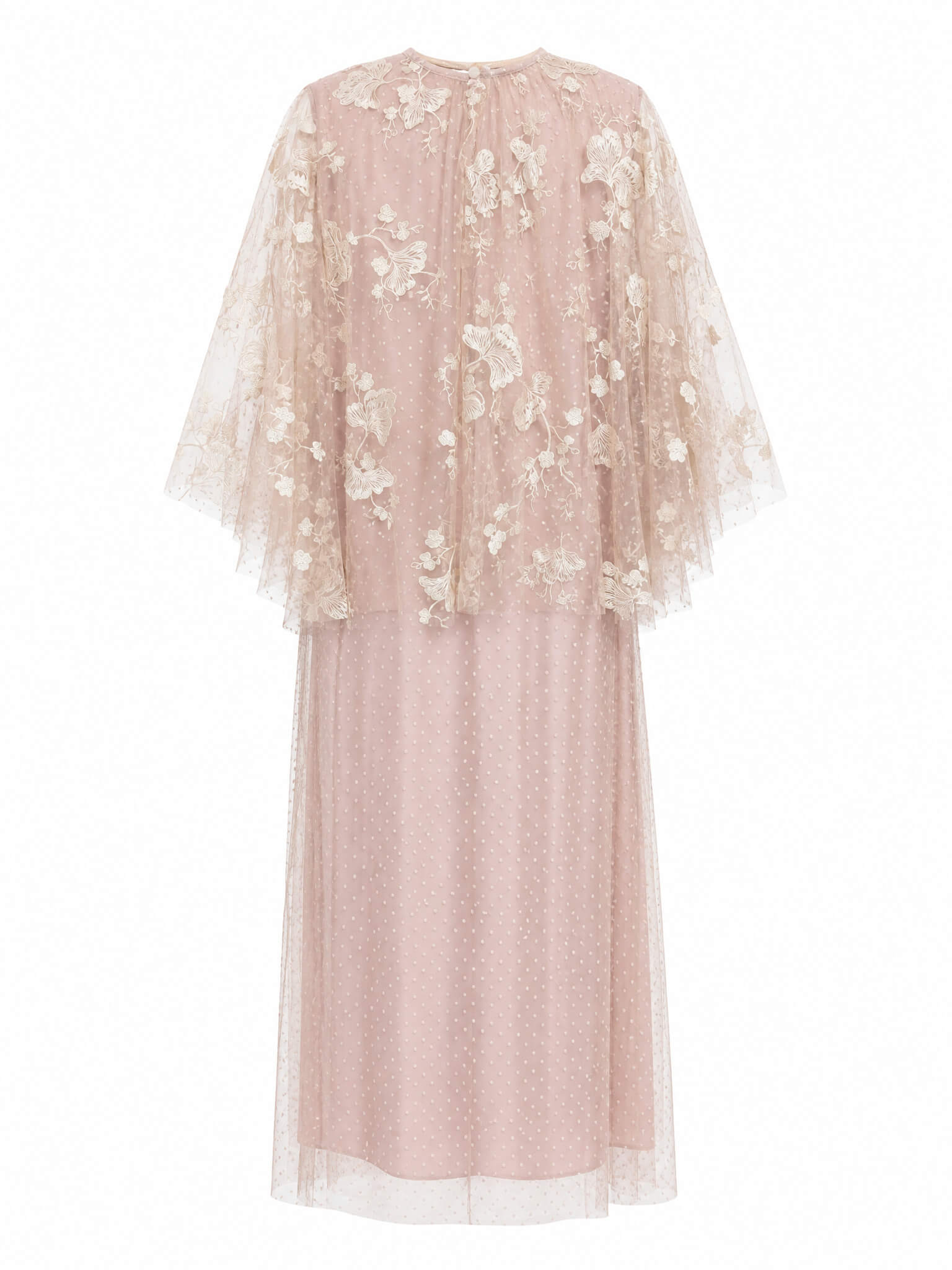 Pink Lace Cape Dress