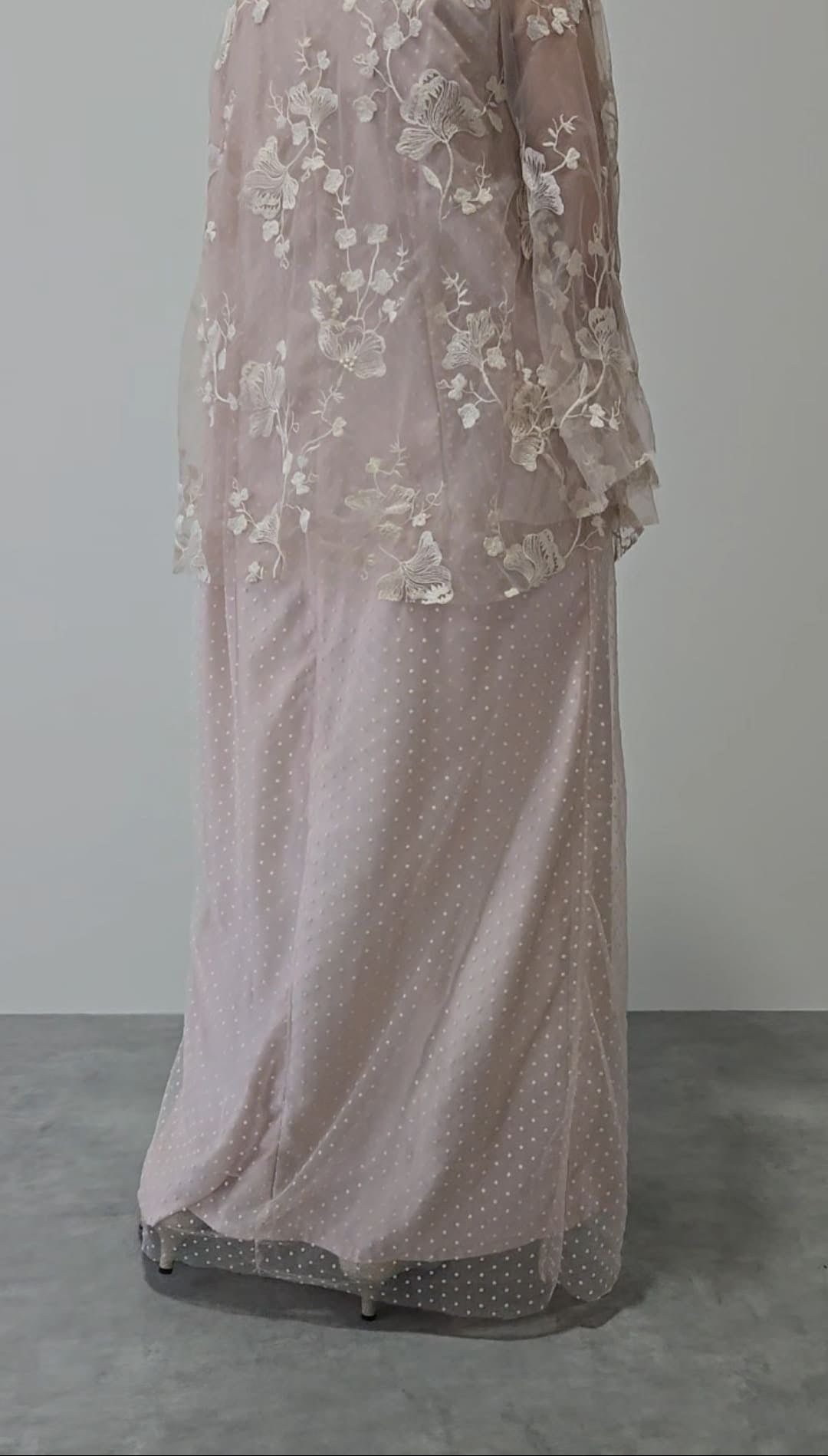 Pink Lace Cape Dress