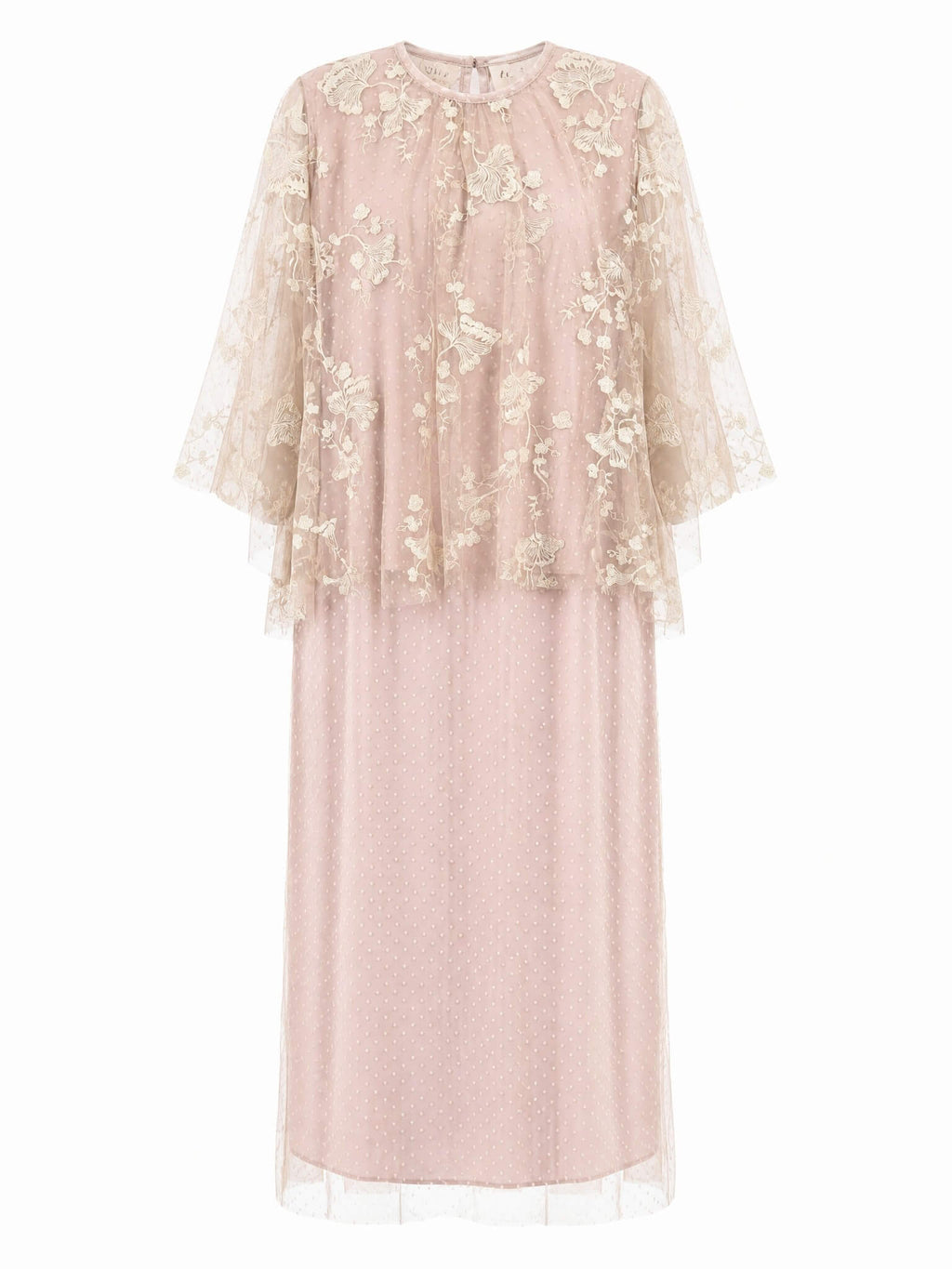 Pink Lace Cape Dress