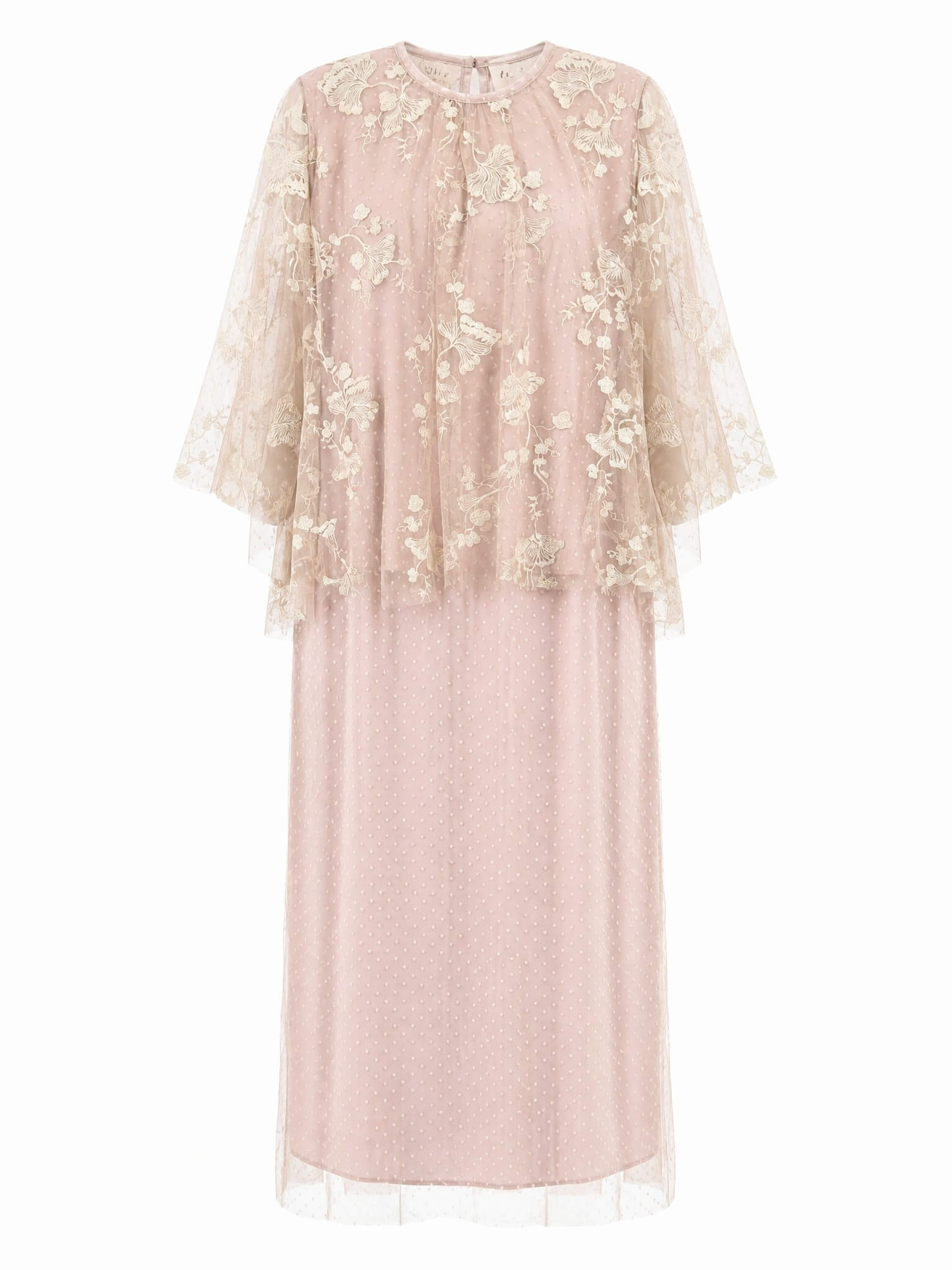Pink Lace Cape Dress